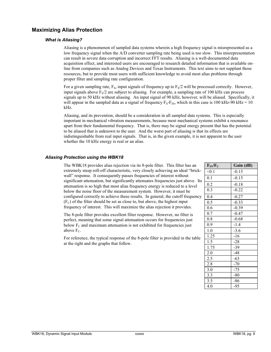 Titled, Maximizing alias protection | Measurement Computing WBK Options User Manual | Page 124 / 216