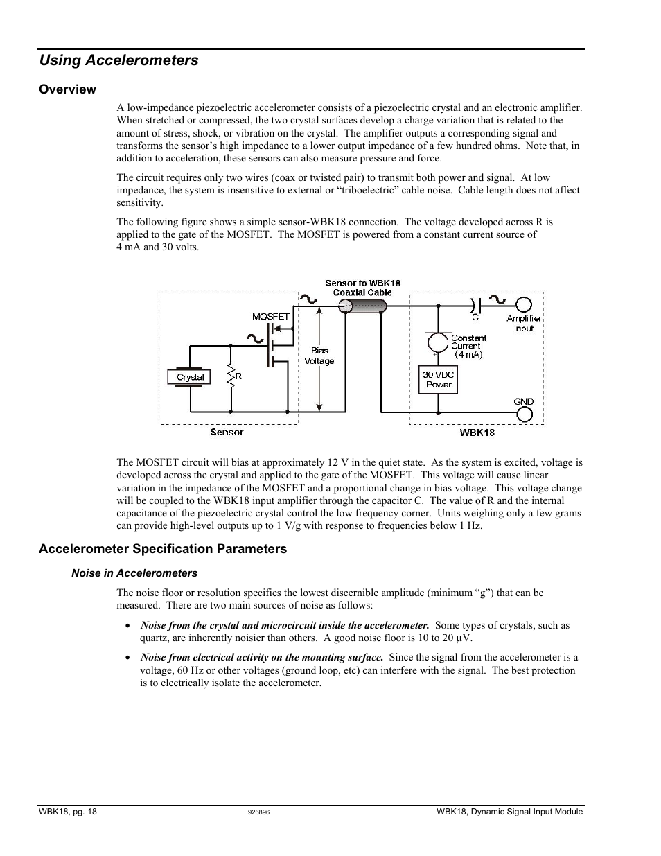 Using accelerometers, Using accelerometers …… 18 | Measurement Computing WBK Options User Manual | Page 133 / 216