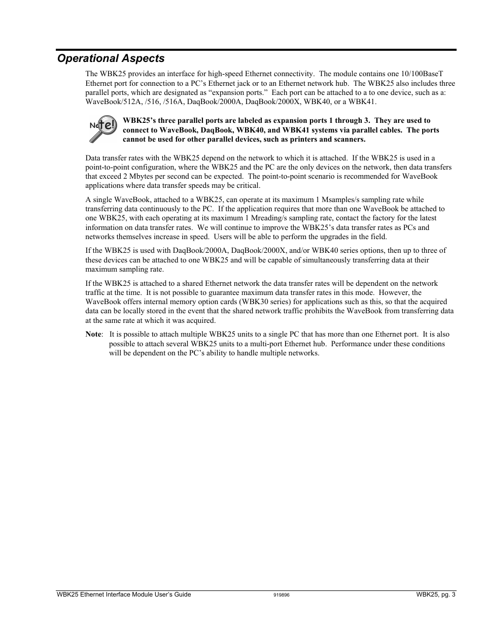 Operational aspects, Operational aspects …… 3 | Measurement Computing WBK Options User Manual | Page 148 / 216