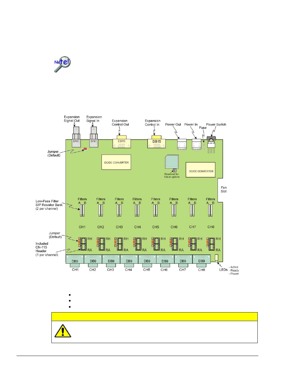 Stacking modules, Board layout, Caution | Measurement Computing WBK Options User Manual | Page 44 / 216
