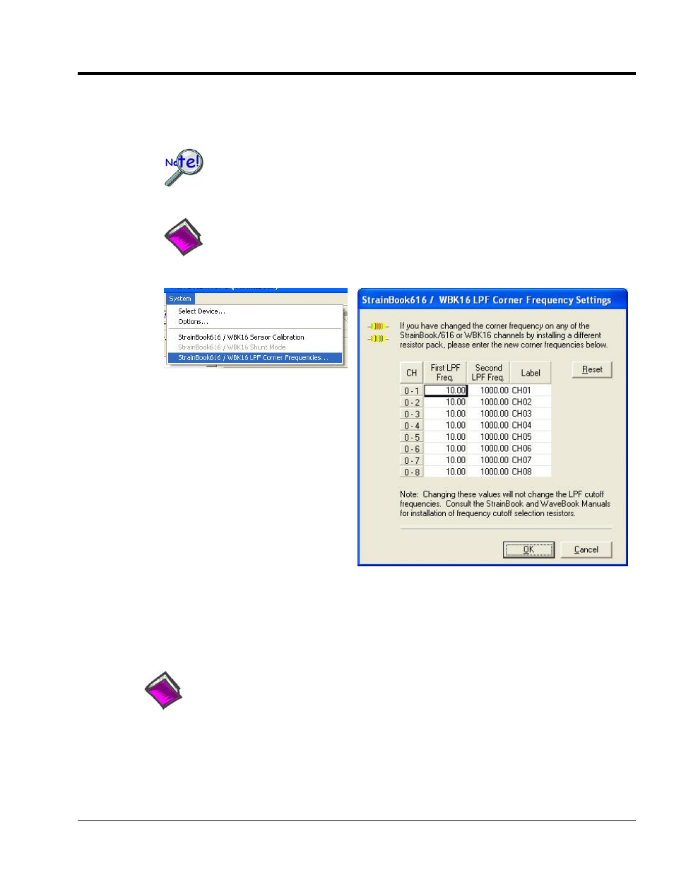 Changing low-pass filter displays | Measurement Computing WBK Options User Manual | Page 75 / 216