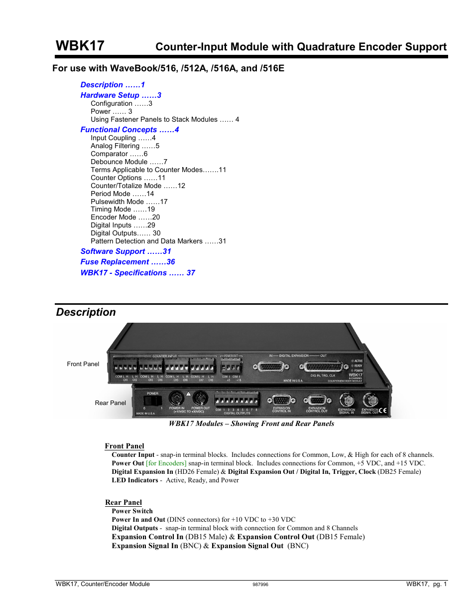 Description, Wbk17 | Measurement Computing WBK Options User Manual | Page 79 / 216