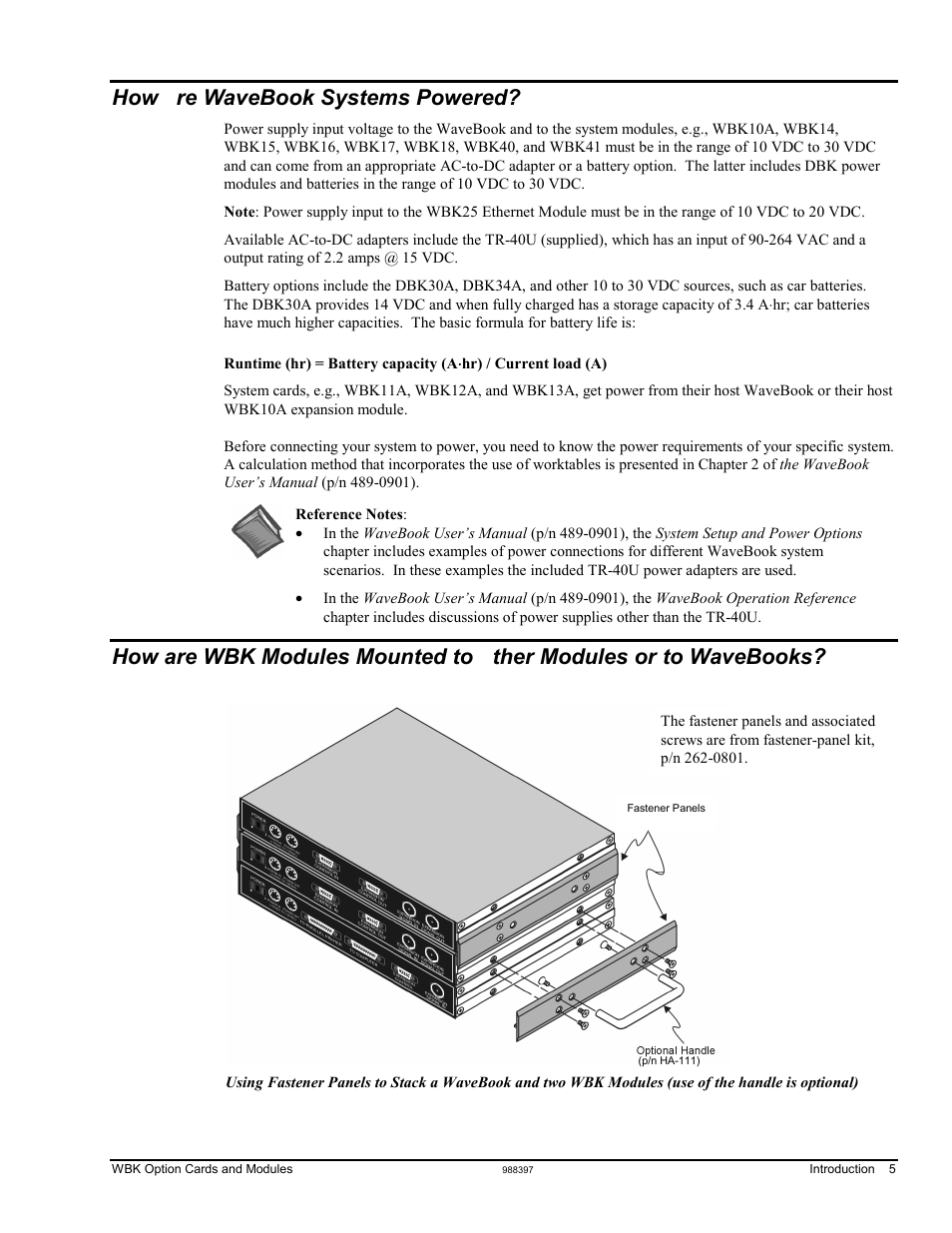 How are wavebook systems powered | Measurement Computing WBK Options User Manual | Page 9 / 216