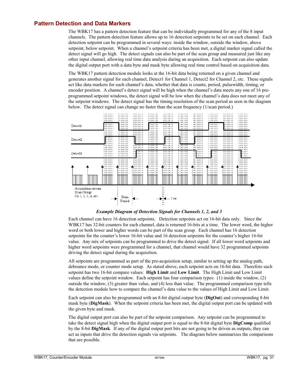 Pattern detection and data markers | Measurement Computing WBK17 User Manual | Page 31 / 38