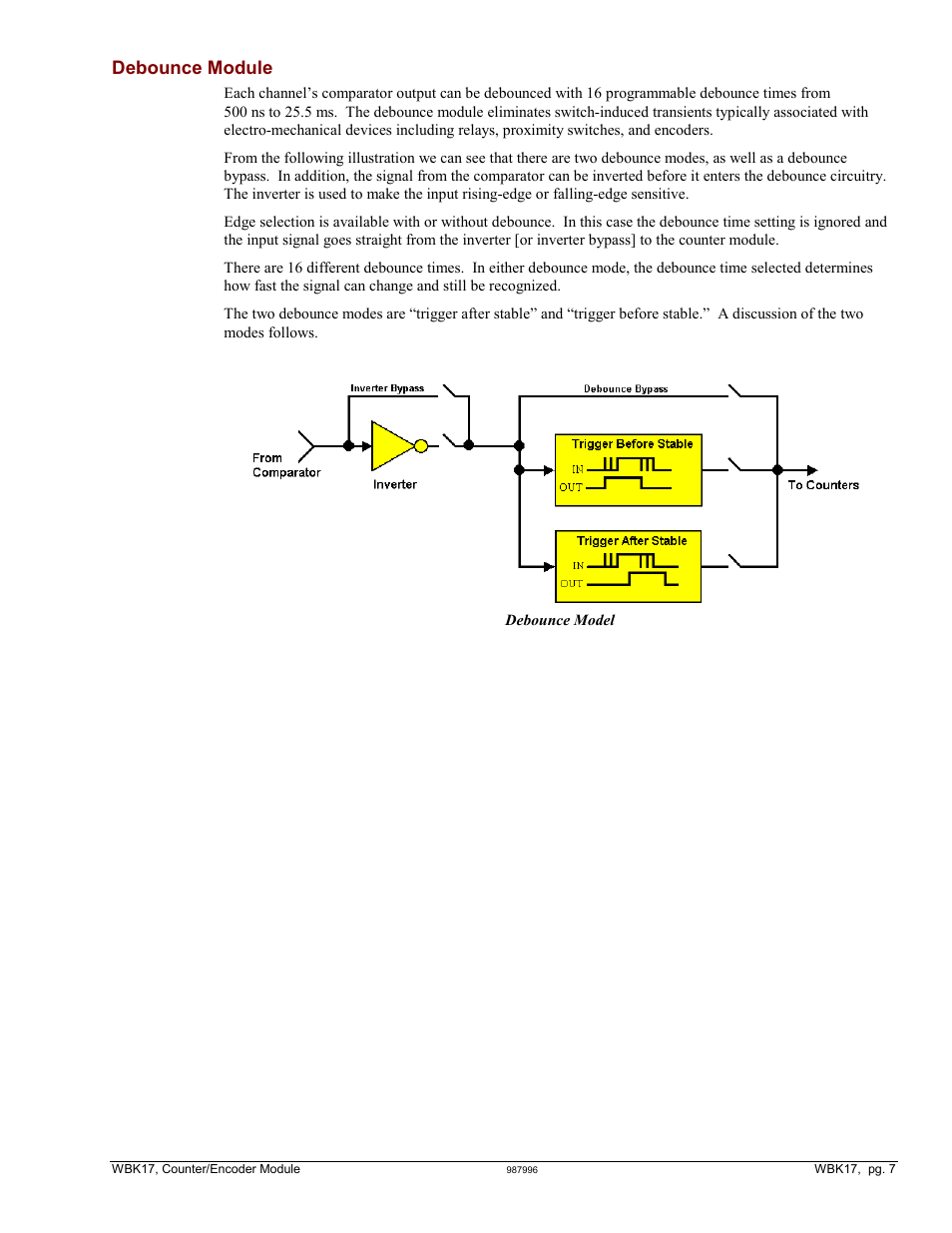 Debounce module | Measurement Computing WBK17 User Manual | Page 7 / 38