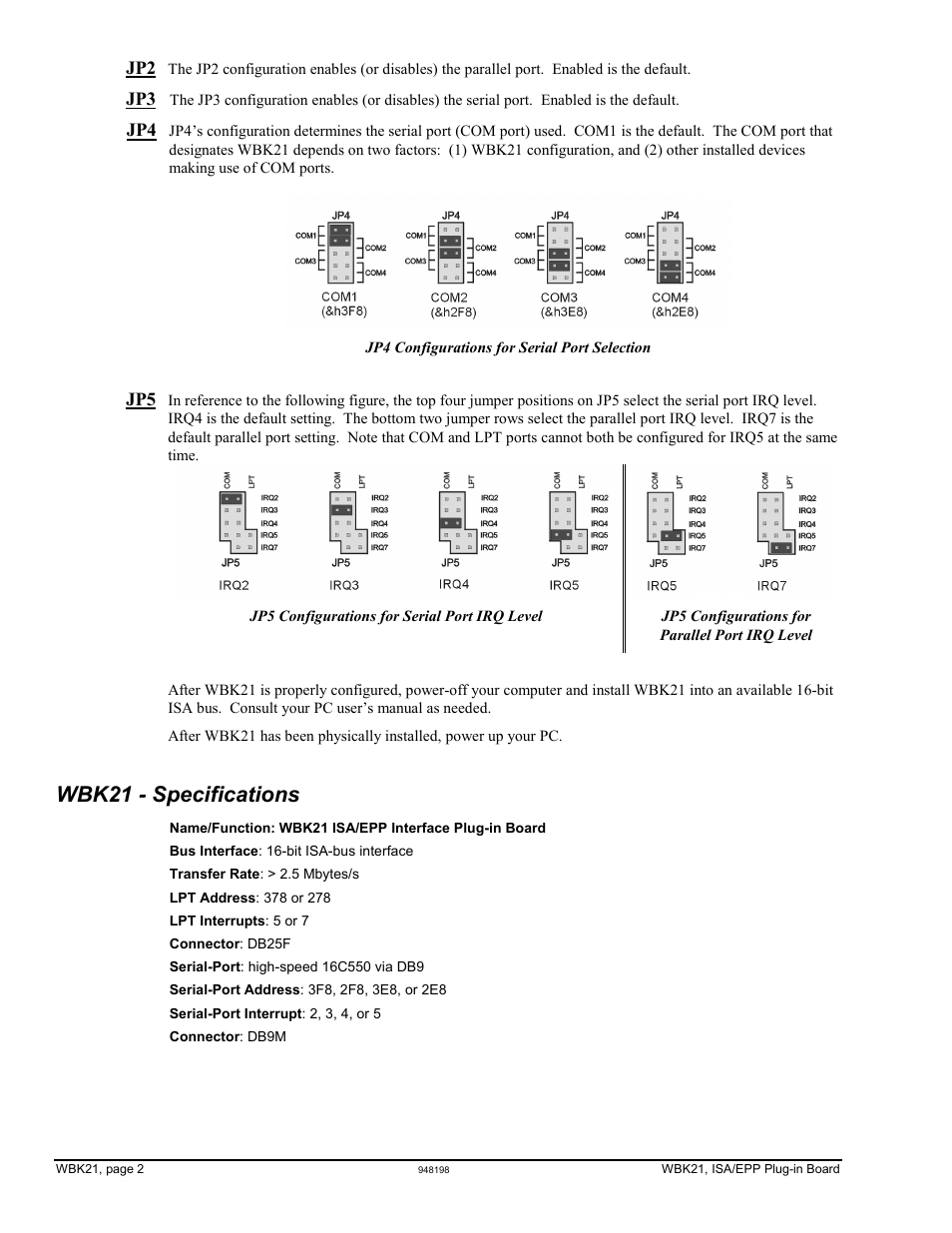 Wbk21 - specifications | Measurement Computing WBK21 User Manual | Page 2 / 2