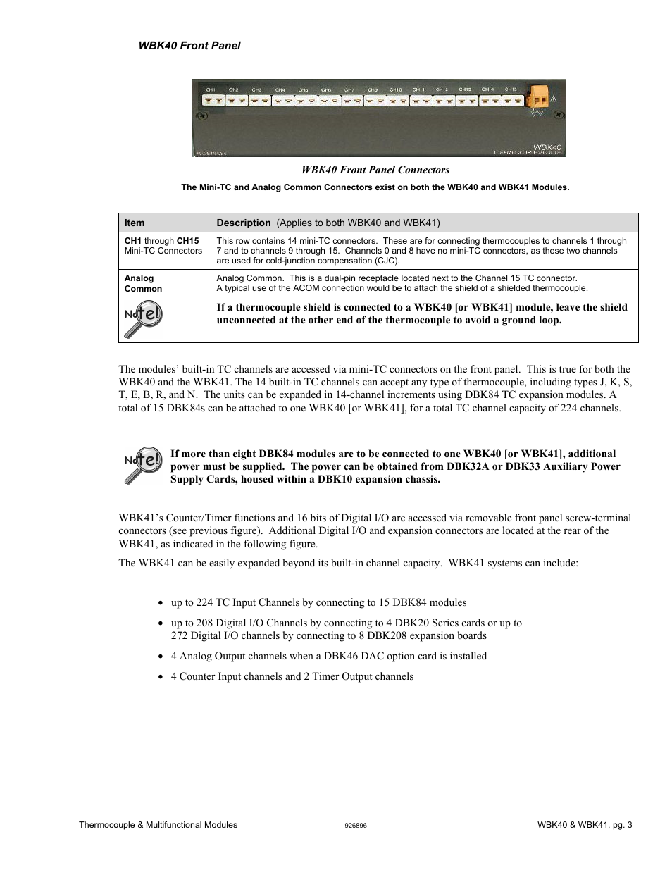 Measurement Computing WBK40 User Manual | Page 3 / 34