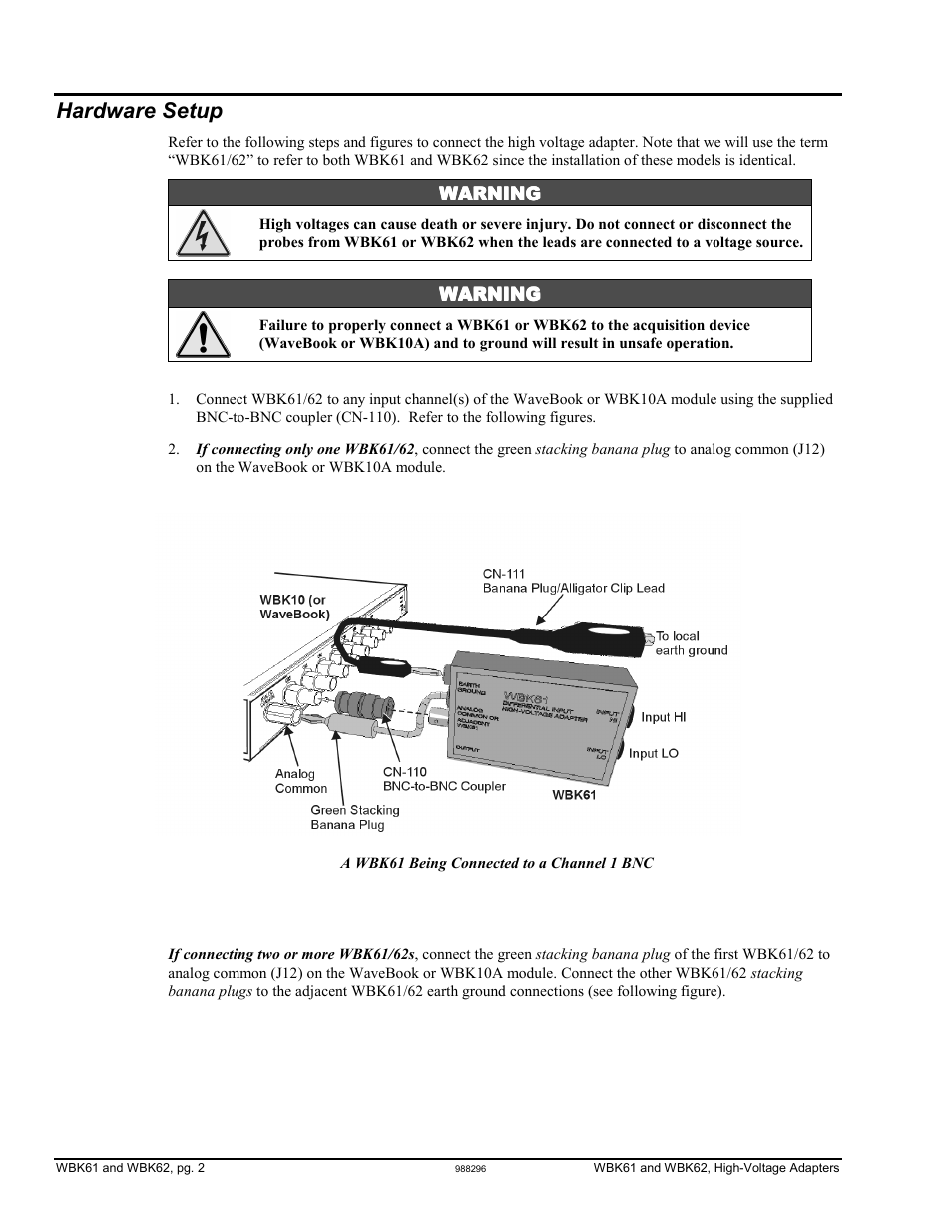 Hardware setup | Measurement Computing WBK61 User Manual | Page 2 / 6