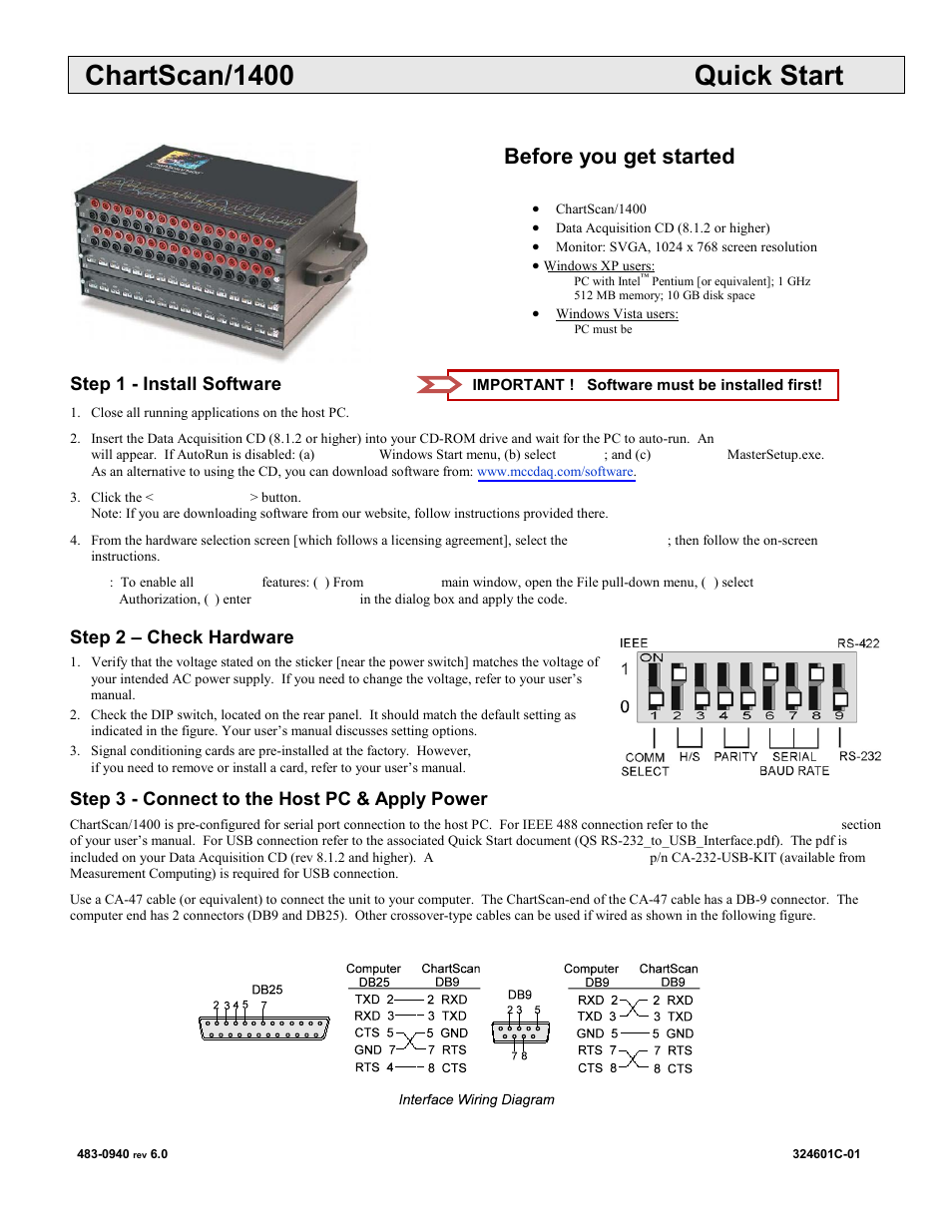 Measurement Computing ChartScan 1400 User Manual | 2 pages