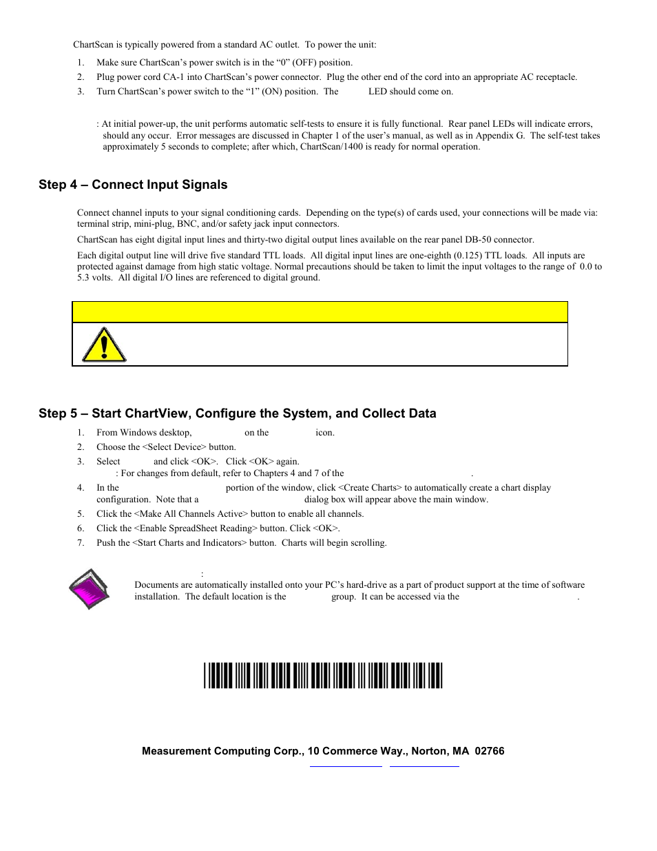 Step 4 – connect input signals | Measurement Computing ChartScan 1400 User Manual | Page 2 / 2