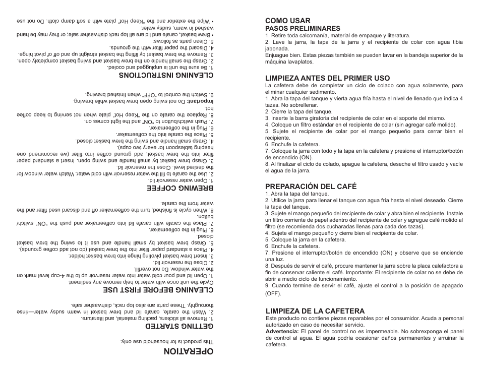 Opera tion | Continental CP43639 User Manual | Page 6 / 7