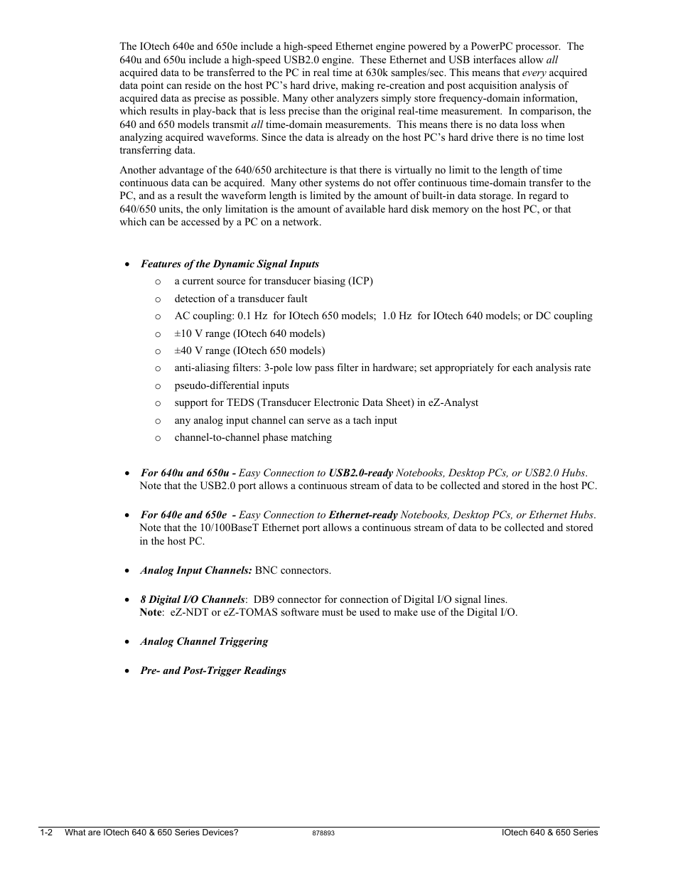 Measurement Computing IOtech 640 Series User Manual | Page 14 / 100