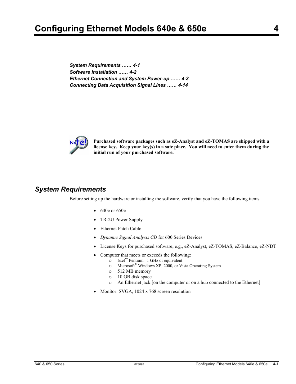 4 - configuring ethernet models, System requirements | Measurement Computing IOtech 640 Series User Manual | Page 23 / 100