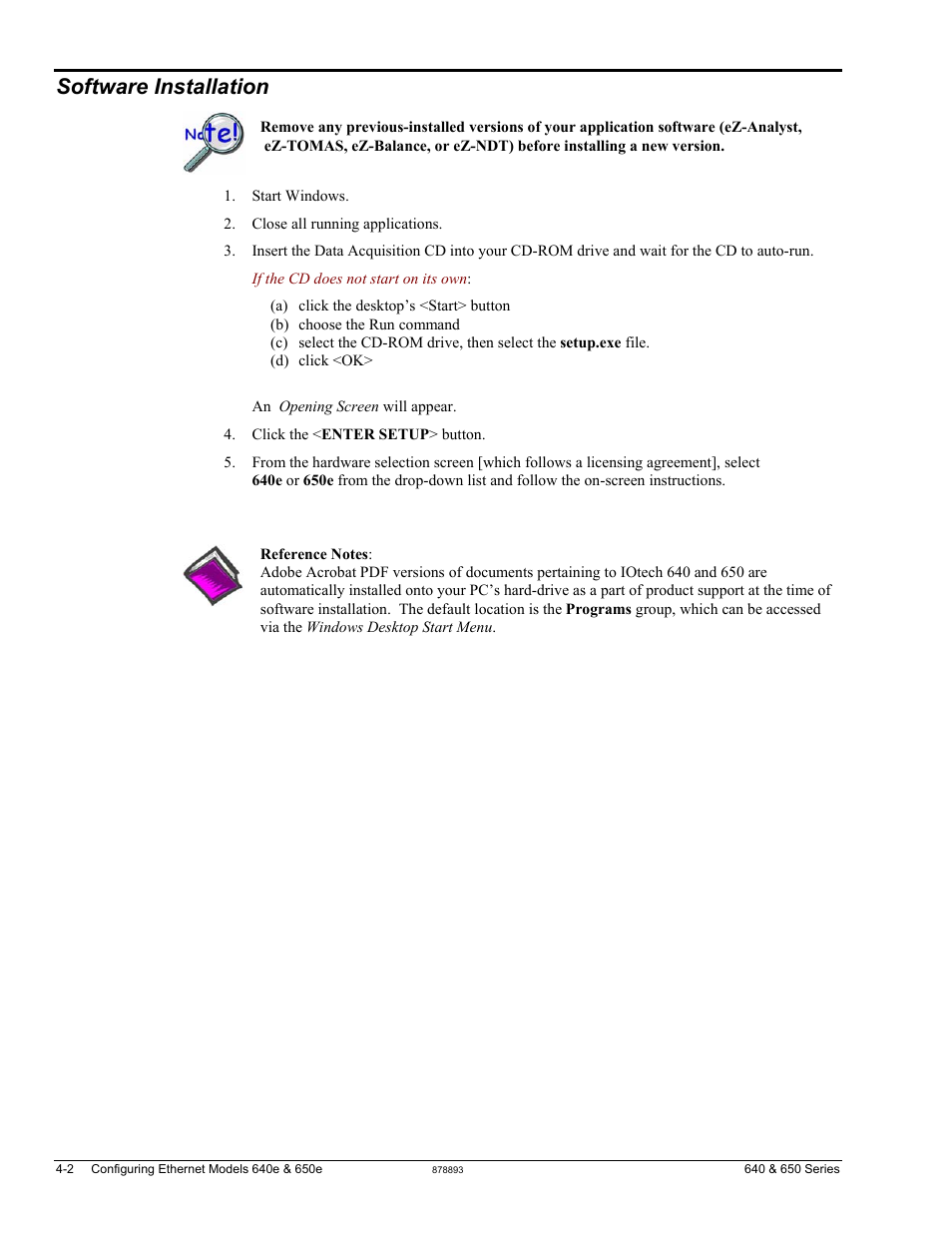 Software installation | Measurement Computing IOtech 640 Series User Manual | Page 24 / 100
