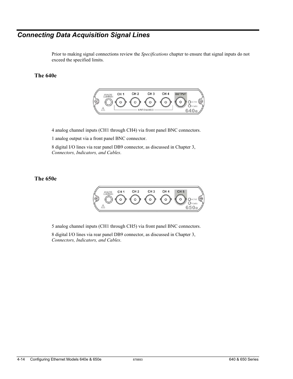 Connecting data acquisition signal lines | Measurement Computing IOtech 640 Series User Manual | Page 36 / 100