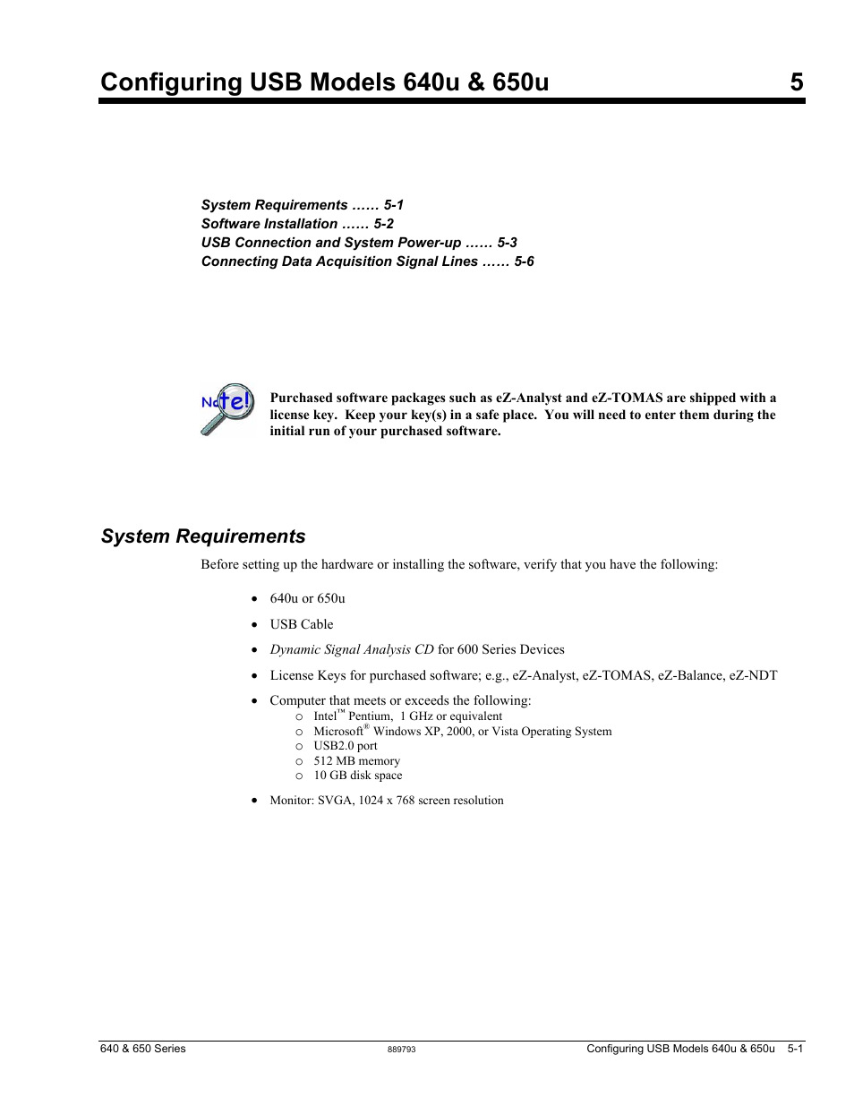 5 - configuring usb models, System requirements | Measurement Computing IOtech 640 Series User Manual | Page 37 / 100