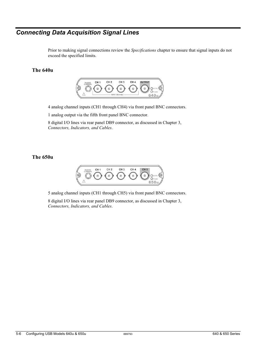 Connecting data acquisition signal lines | Measurement Computing IOtech 640 Series User Manual | Page 42 / 100