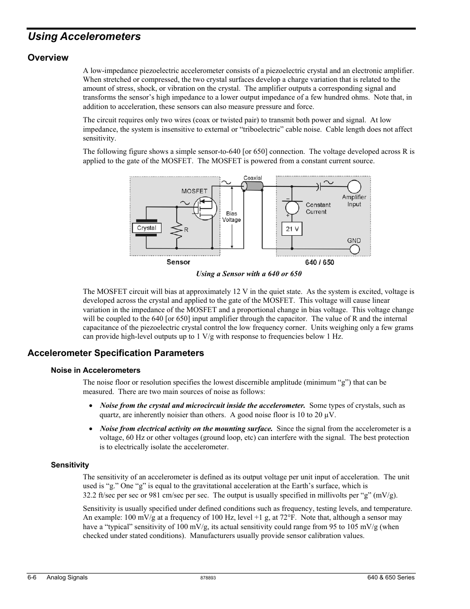 Using accelerometers …… 6-6, Using accelerometers | Measurement Computing IOtech 640 Series User Manual | Page 48 / 100