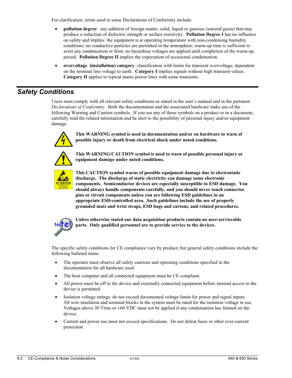 Safety conditions | Measurement Computing IOtech 640 Series User Manual | Page 56 / 100