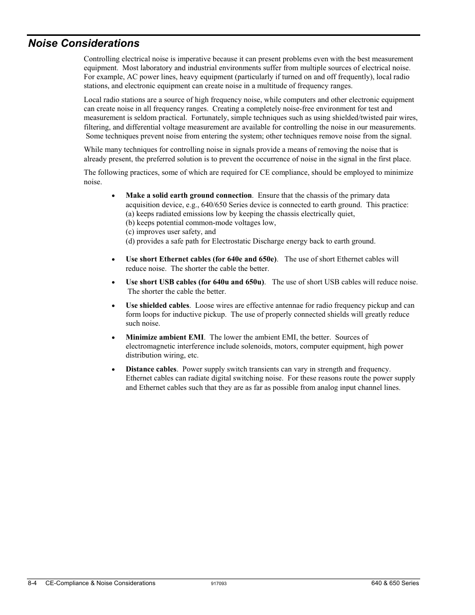 Noise considerations | Measurement Computing IOtech 640 Series User Manual | Page 58 / 100