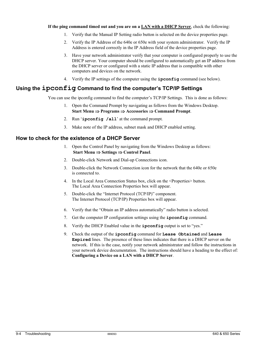 Ipconfig | Measurement Computing IOtech 640 Series User Manual | Page 62 / 100