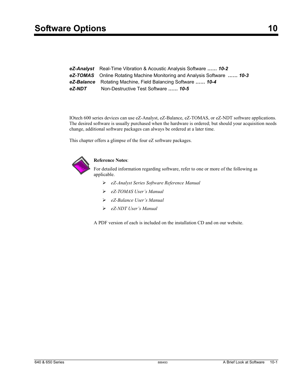 10 - software options, Software options 10 | Measurement Computing IOtech 640 Series User Manual | Page 65 / 100