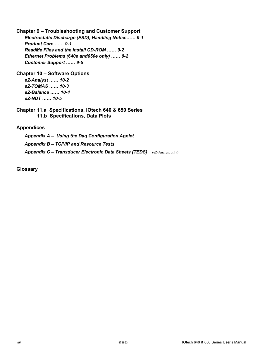 Measurement Computing IOtech 640 Series User Manual | Page 8 / 100