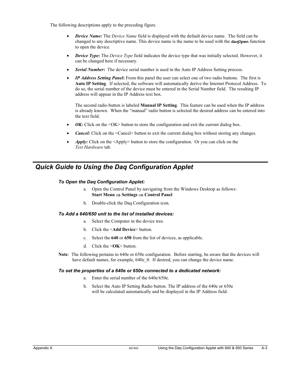 Quick guide to using the daq configuration applet | Measurement Computing IOtech 640 Series User Manual | Page 89 / 100