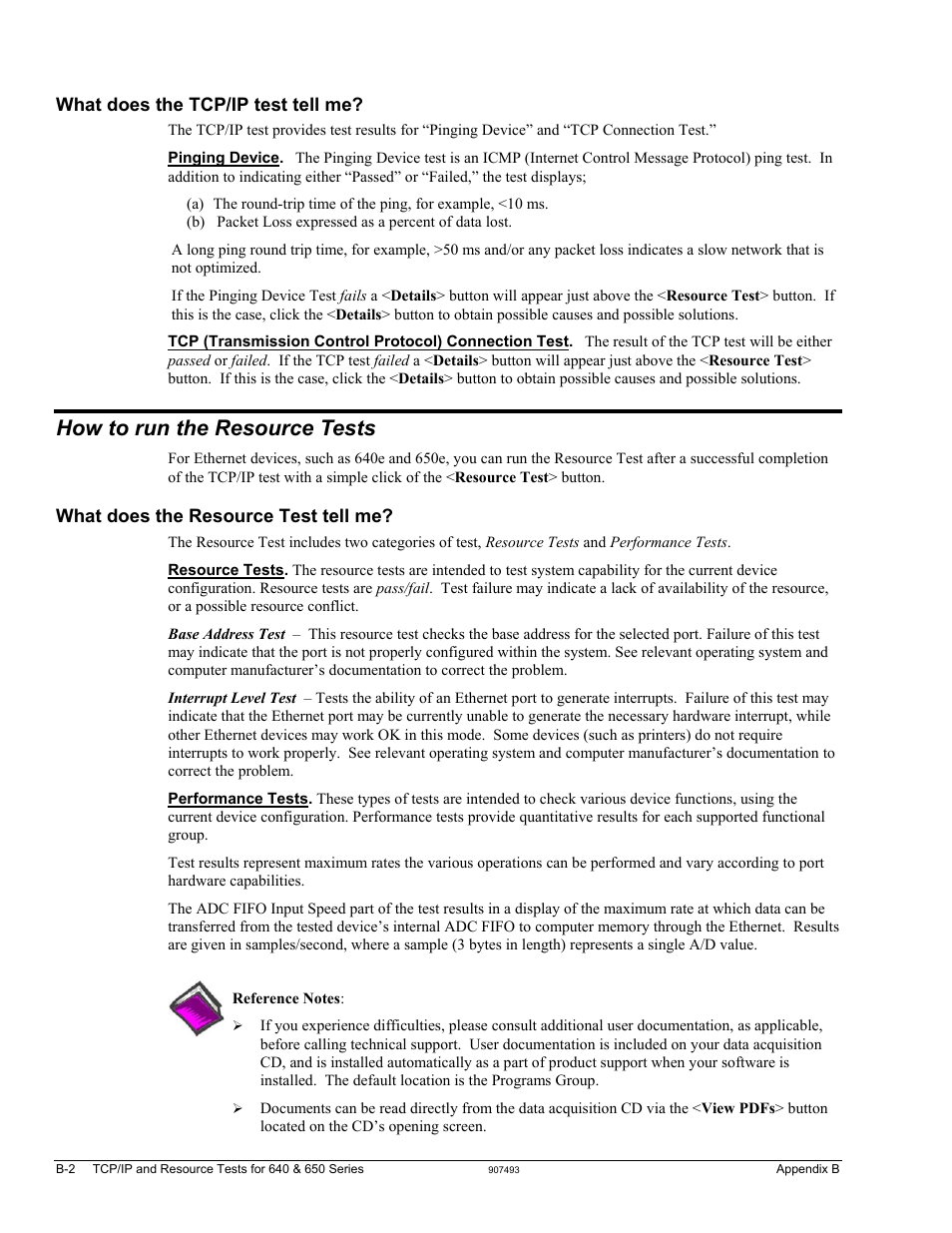 How to run the resource tests | Measurement Computing IOtech 640 Series User Manual | Page 92 / 100