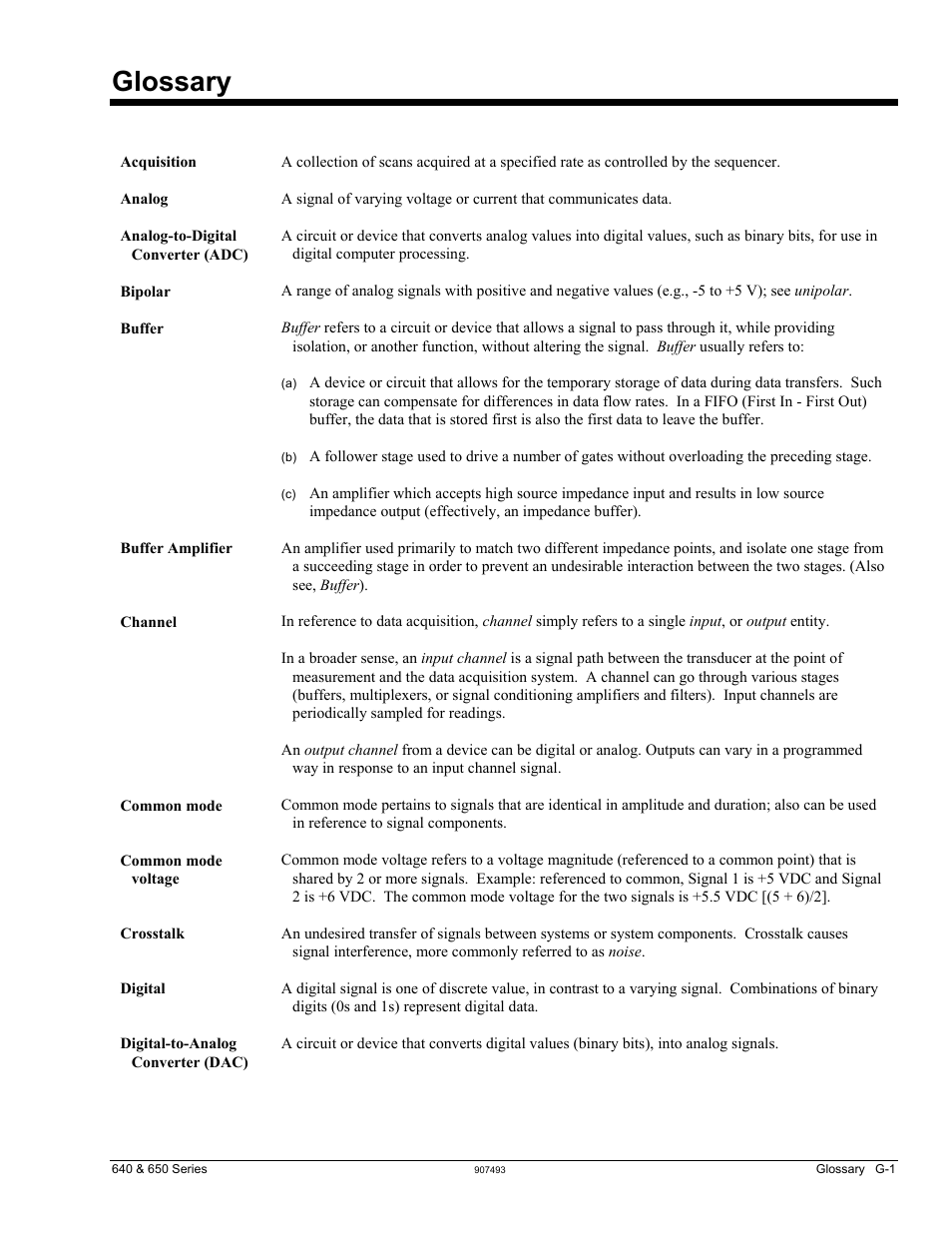 Glossary | Measurement Computing IOtech 640 Series User Manual | Page 97 / 100