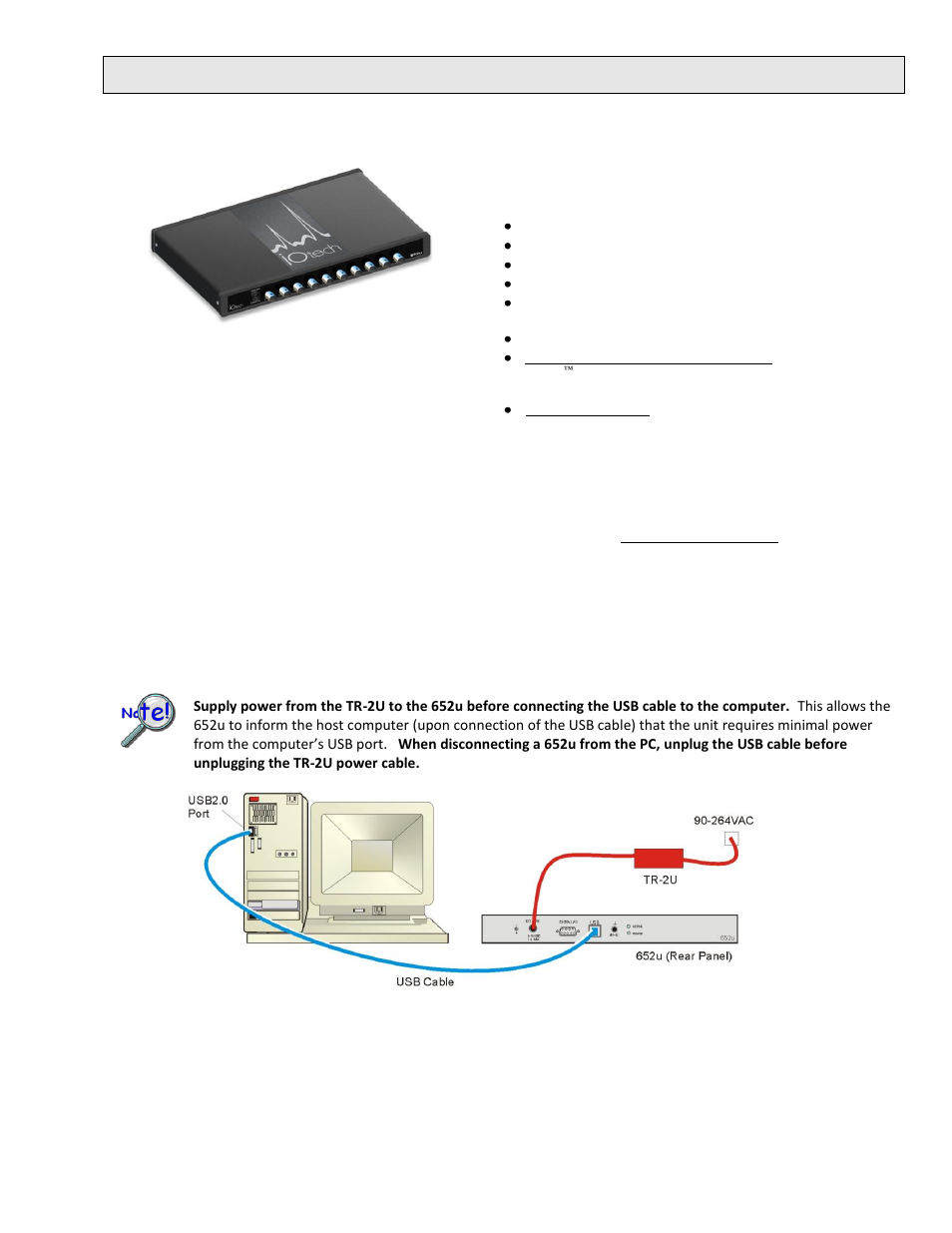 Measurement Computing 652u Quick Start User Manual | 2 pages