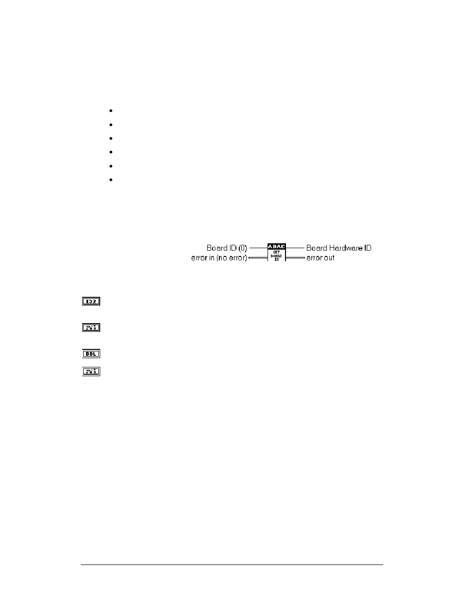 Adac board func library, Adac get board hardware id | Measurement Computing ADAC-LVi User Manual | Page 108 / 271