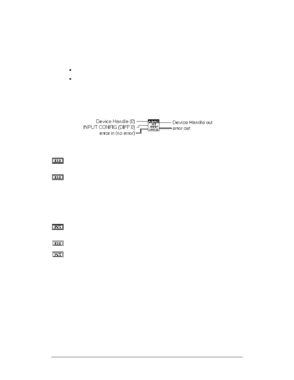Adac input config library, Adac set input config | Measurement Computing ADAC-LVi User Manual | Page 167 / 271