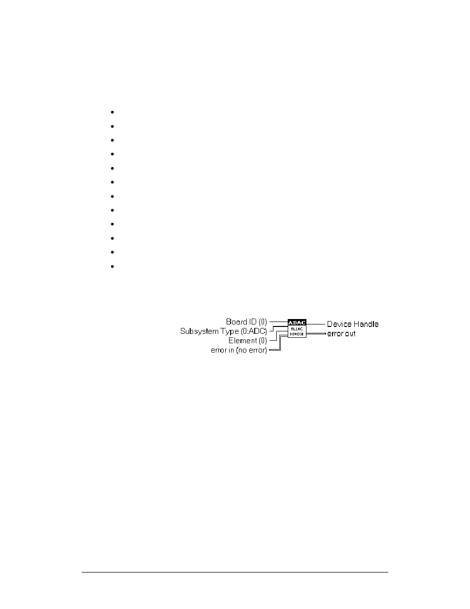 Adac device function library, Adac allocate device | Measurement Computing ADAC-LVi User Manual | Page 172 / 271