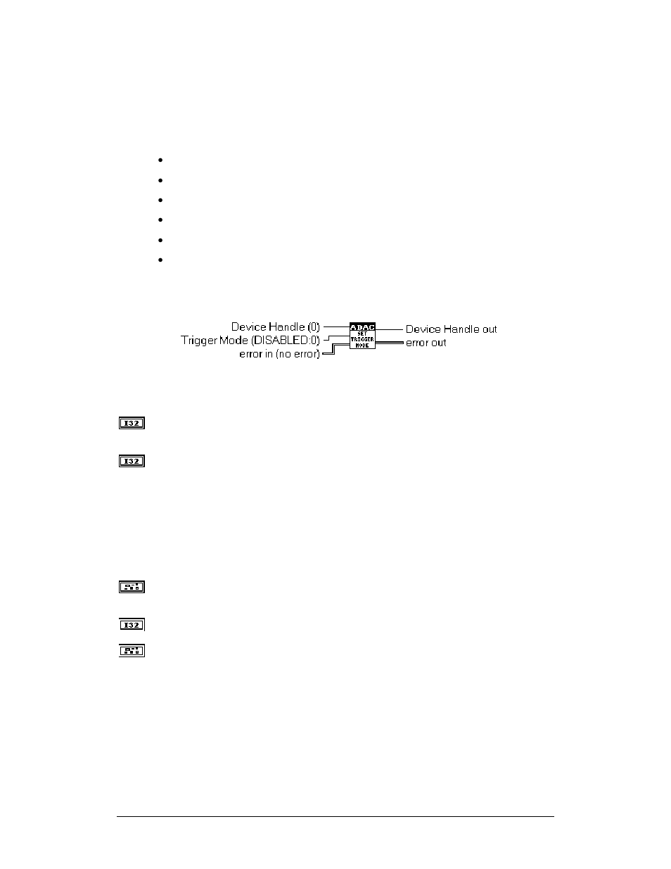 Adac trigger config library, Adac set trigger mode | Measurement Computing ADAC-LVi User Manual | Page 197 / 271