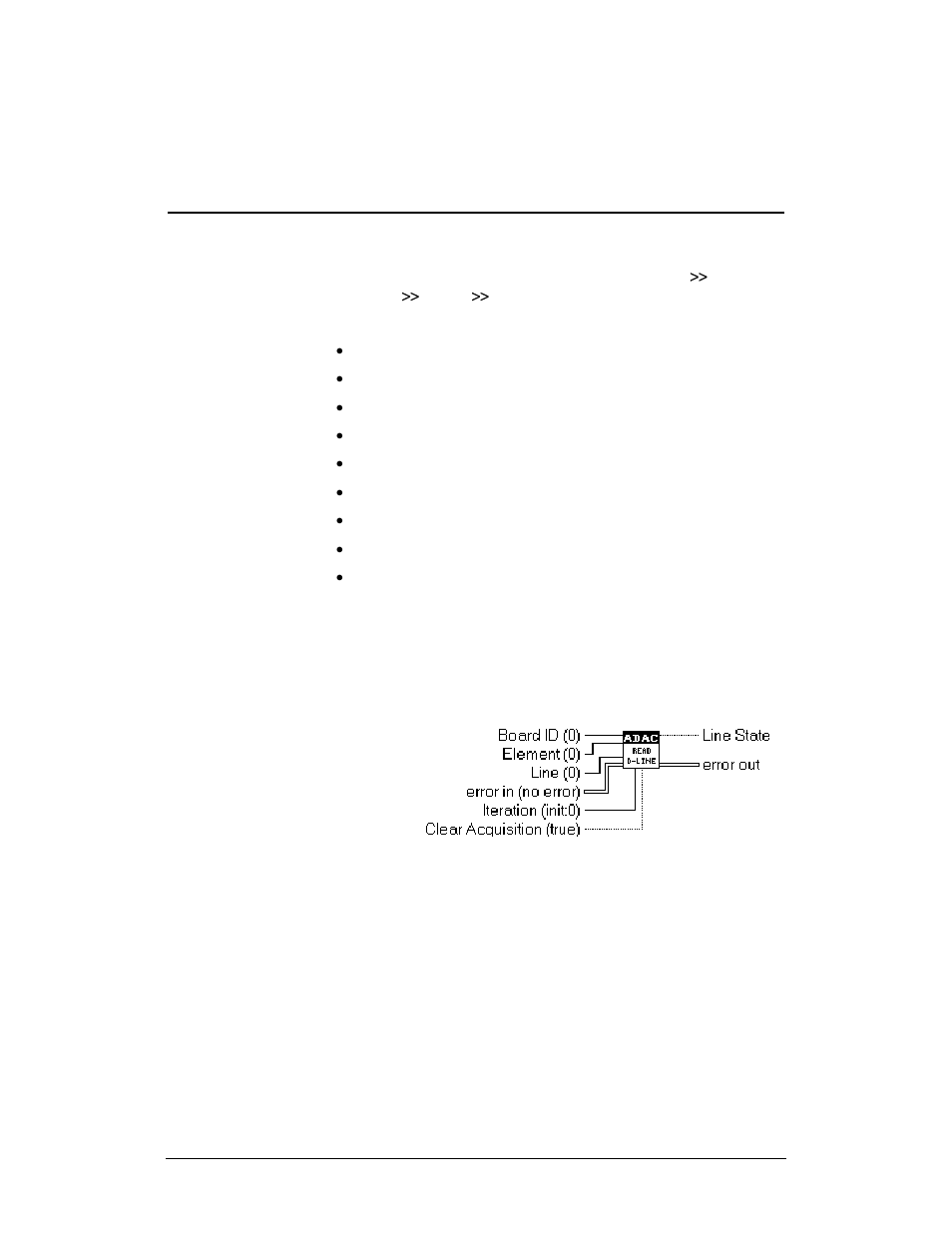 The digital i/o vis, 7kh'ljlwdo,29,v, Adac read from d(igital) line | Measurement Computing ADAC-LVi User Manual | Page 63 / 271