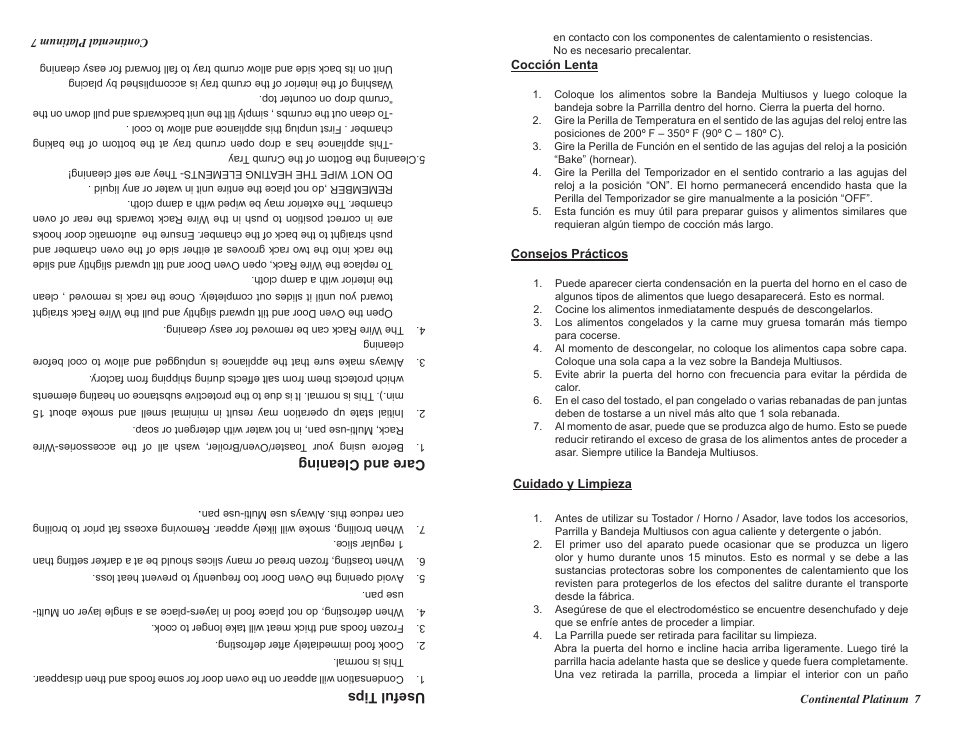 Useful tips, Care and cleaning | Continental CP43579 User Manual | Page 15 / 16