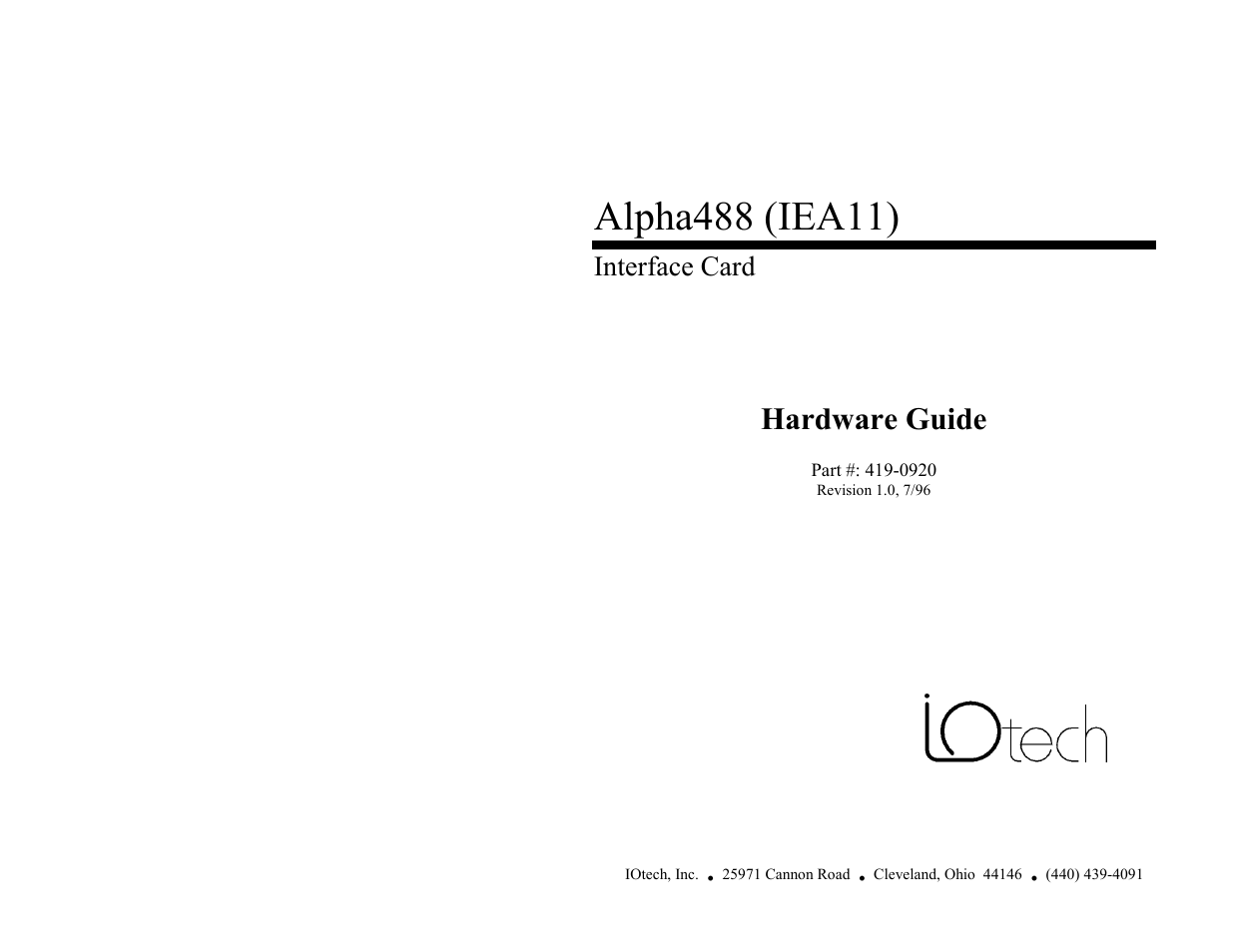 Measurement Computing Alpha488 User Manual | 6 pages