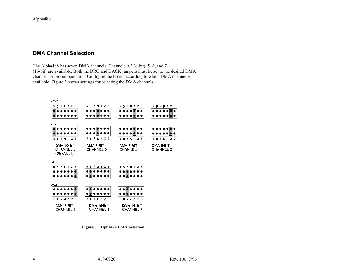 Dma channel selection | Measurement Computing Alpha488 User Manual | Page 6 / 6