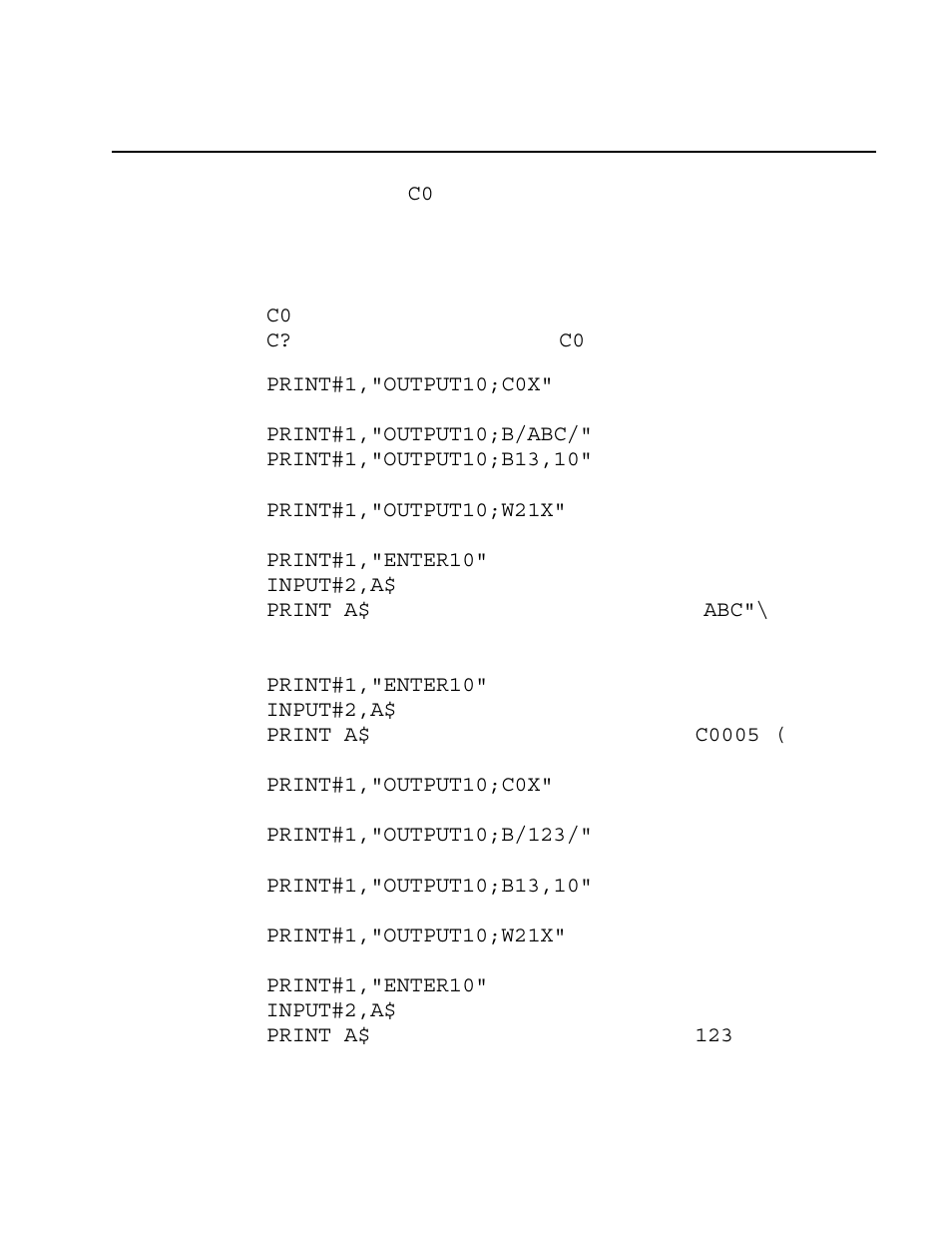 Clear buffer c0 | Measurement Computing Analyzer488 User Manual | Page 221 / 281