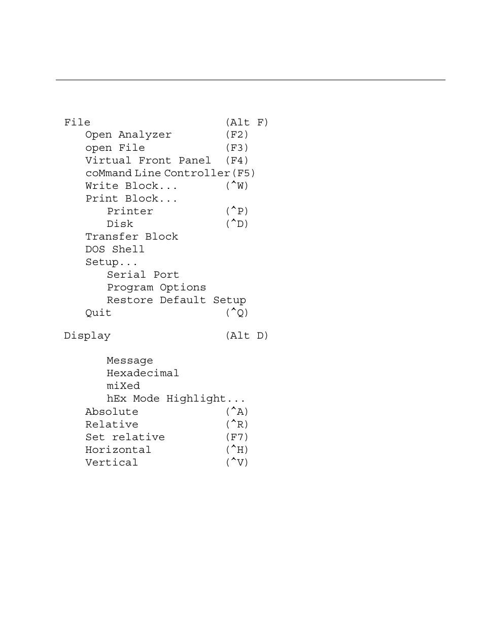 Appendix d - analyst488 software menus, Analyst488 software menus | Measurement Computing Analyzer488 User Manual | Page 263 / 281