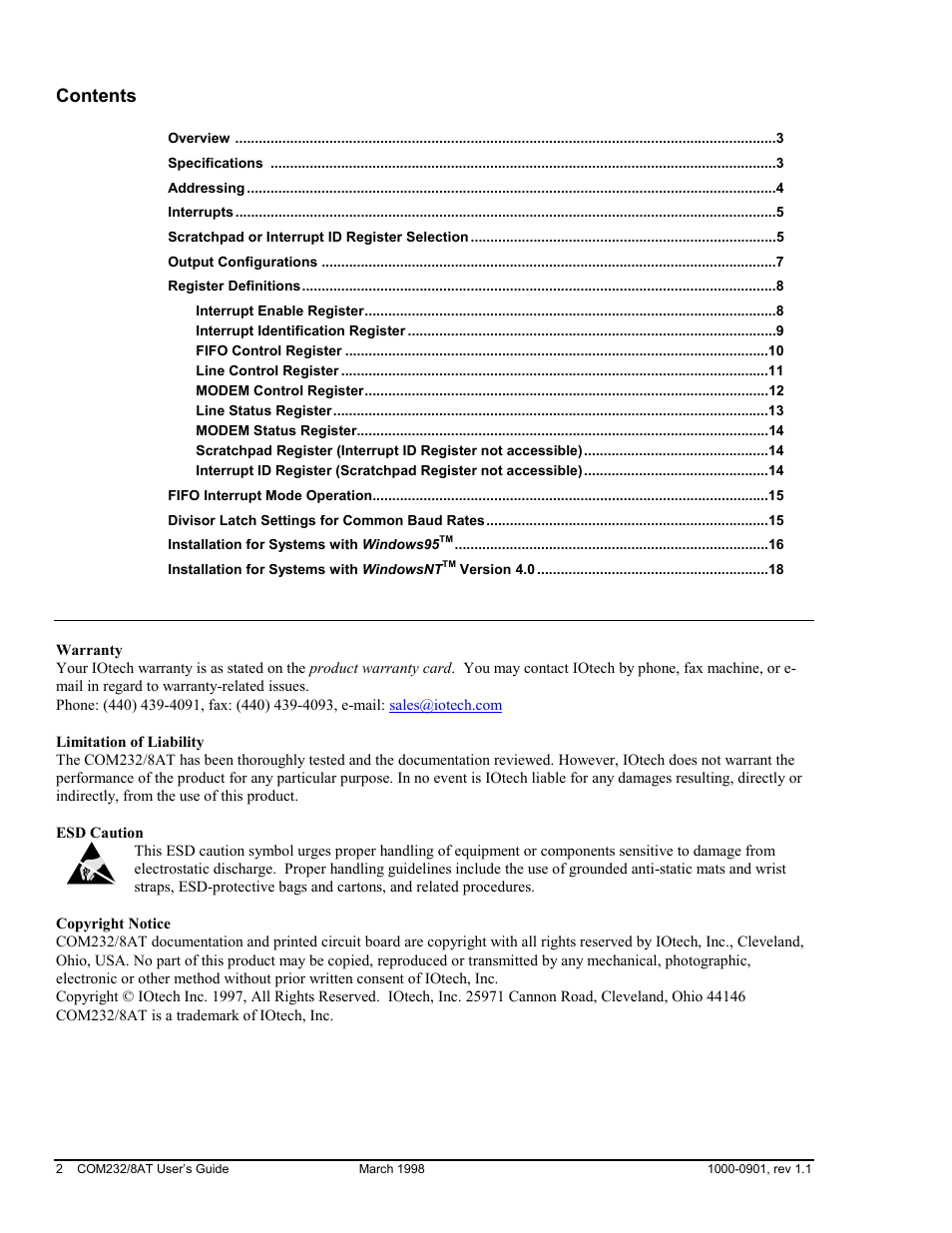 Measurement Computing COM232/8AT User Manual | Page 2 / 20