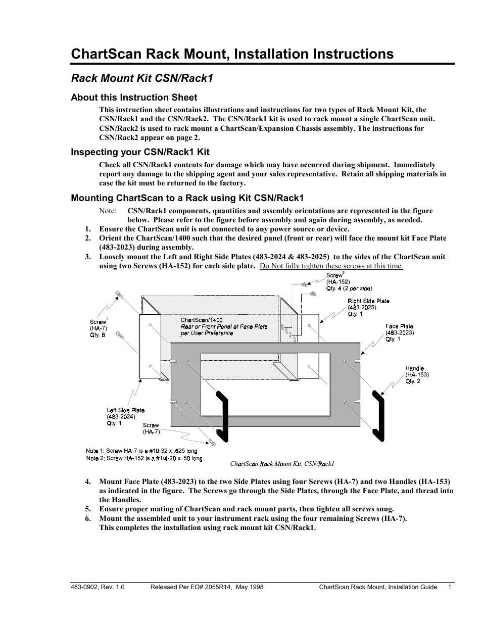 Measurement Computing ChartScan Rack Mount User Manual | 2 pages