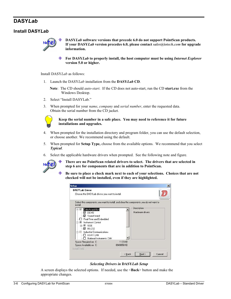 Dasy lab …… 3-6, Install dasy lab …… 3-6, Dasy lab | Measurement Computing DASYLab User Manual | Page 24 / 80