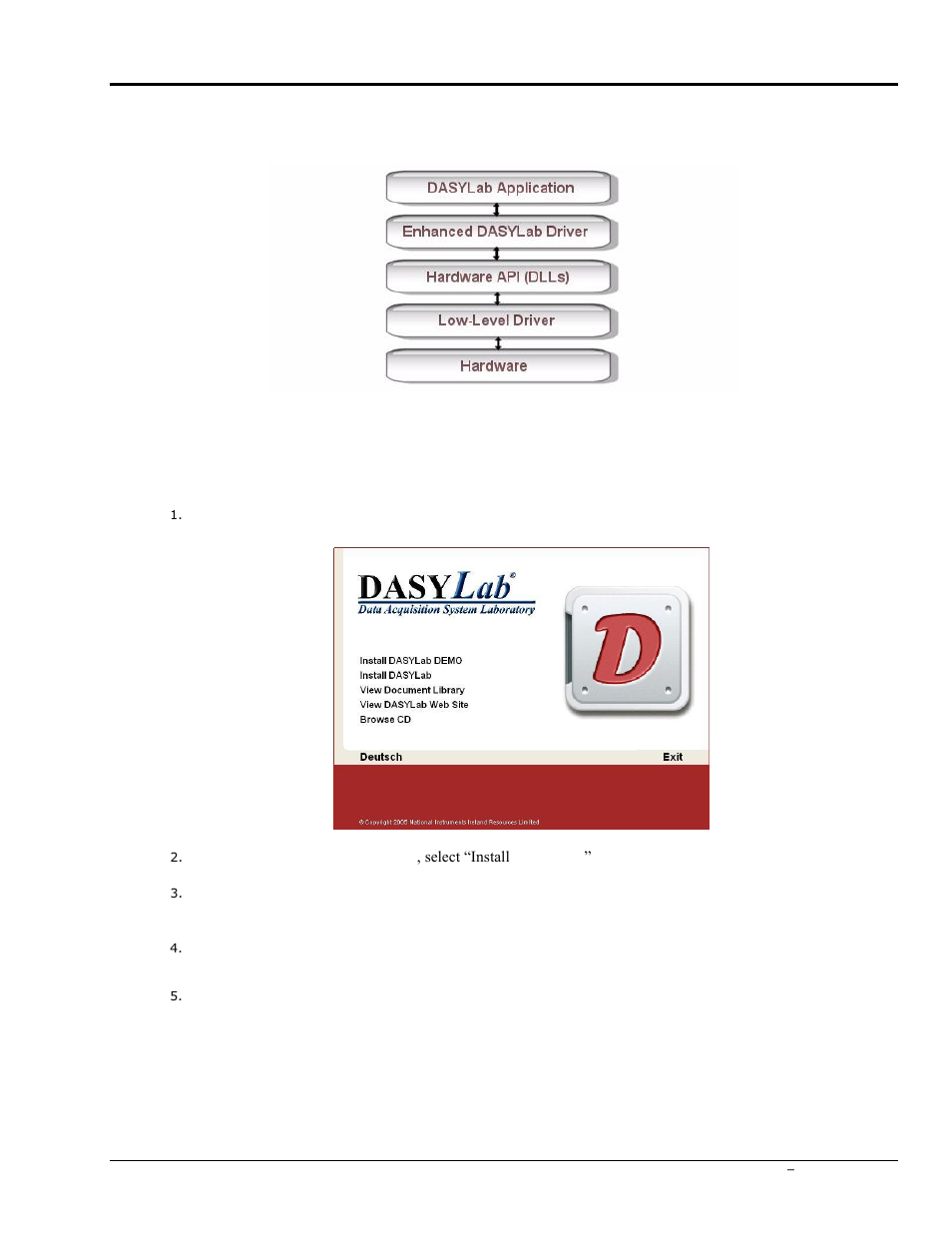 Software installation, Install dasylab application | Measurement Computing DASYLab User Manual | Page 30 / 80