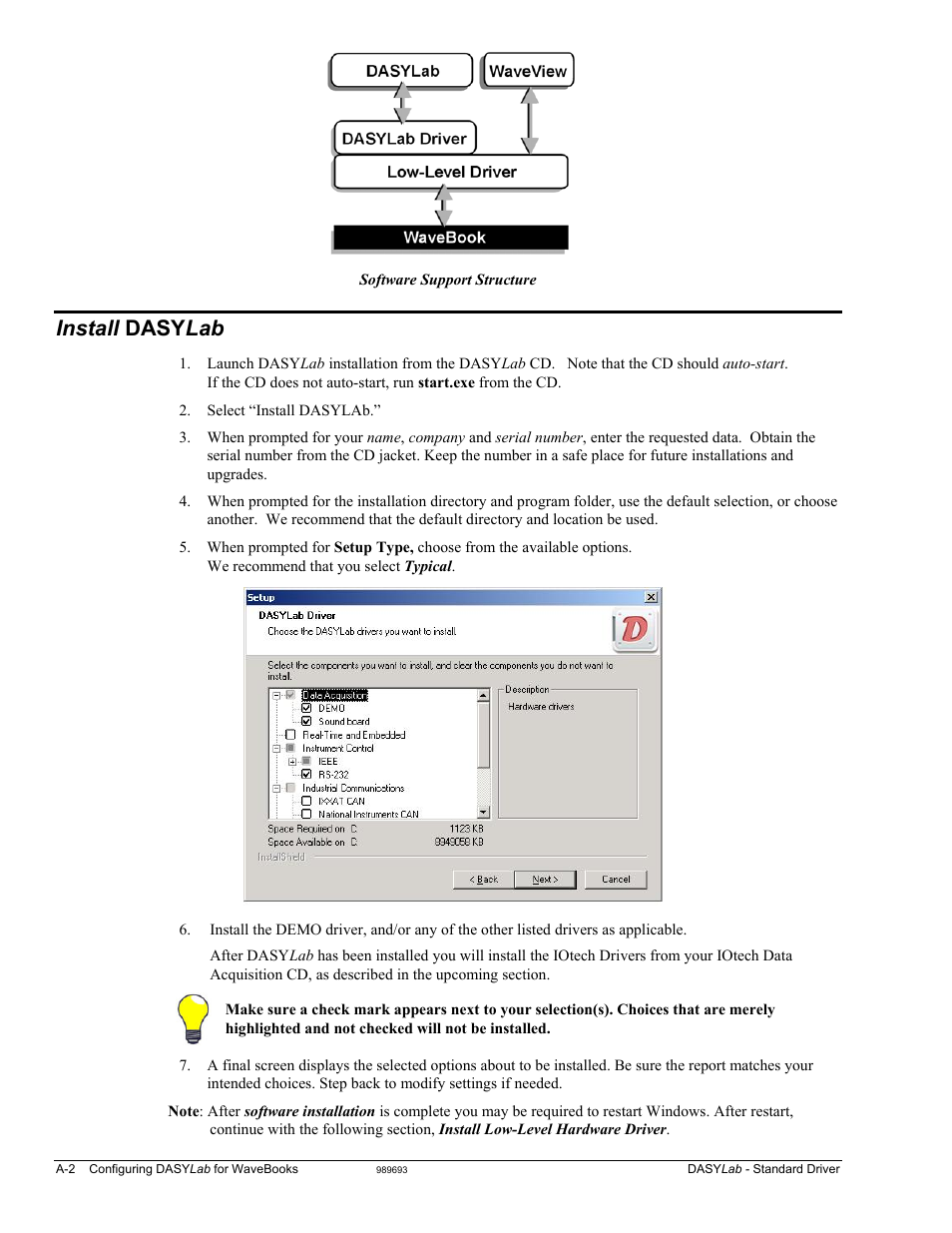 Install dasy lab …… a-2, Install dasy lab | Measurement Computing DASYLab User Manual | Page 38 / 80