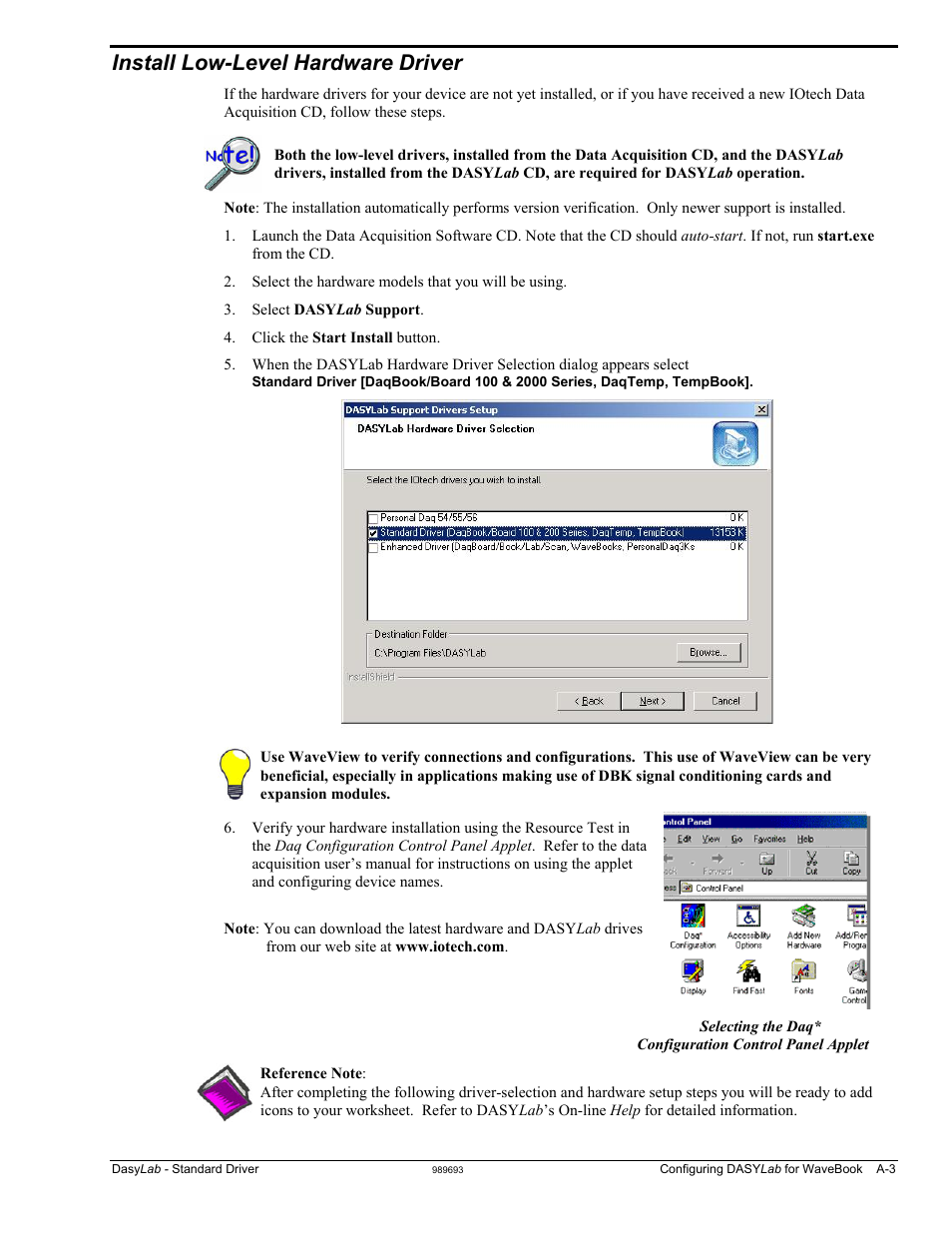 Install low-level hardware driver …… a-3, Install low-level hardware driver | Measurement Computing DASYLab User Manual | Page 39 / 80