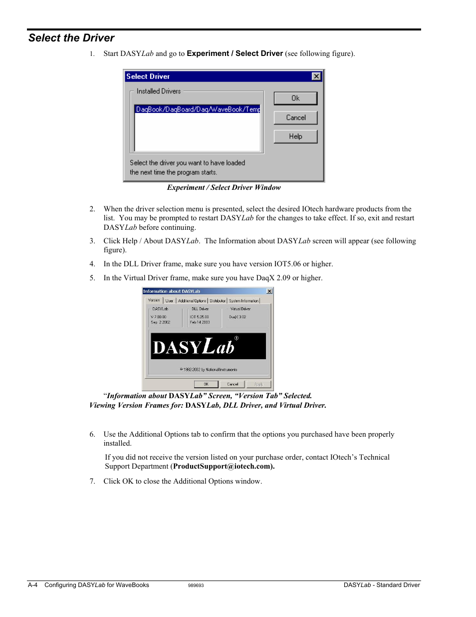 Select the driver …… a-4, Select the driver | Measurement Computing DASYLab User Manual | Page 40 / 80