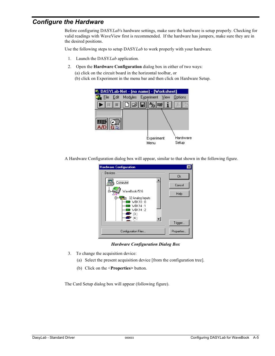Configure the hardware …… a-5, Configure the hardware | Measurement Computing DASYLab User Manual | Page 41 / 80