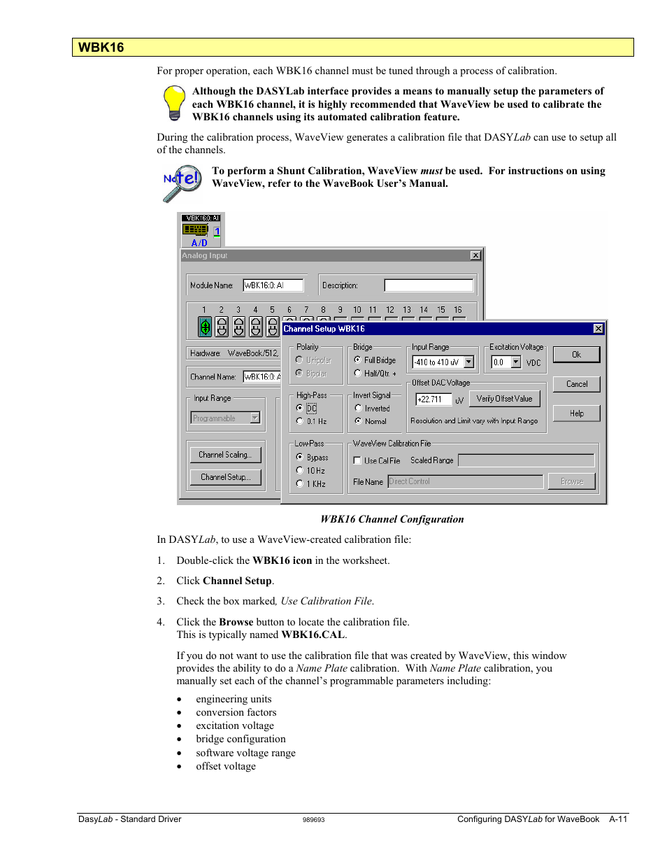 Wbk16 …… a-11, Wbk16 | Measurement Computing DASYLab User Manual | Page 47 / 80